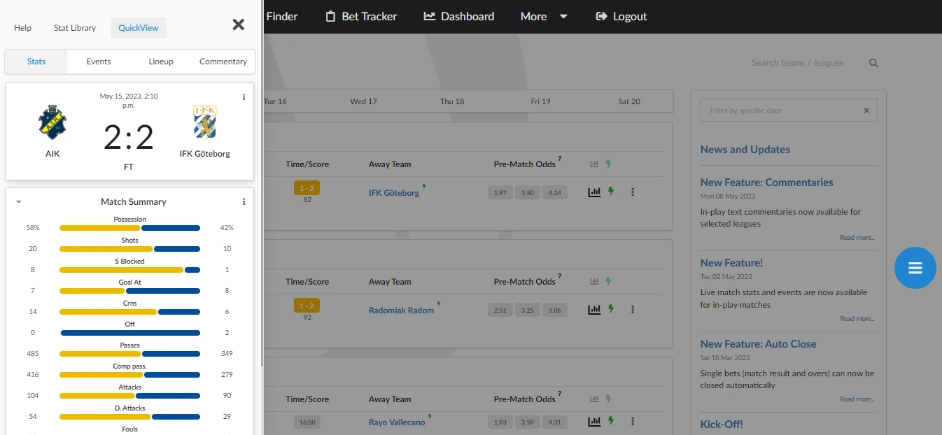 Example of a sidebar layout