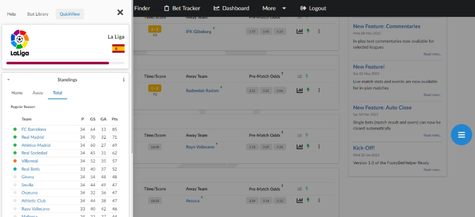 Example of a sidebar layout